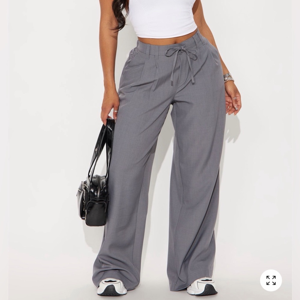 Fashion Nova Gray Women's Wide-Leg Pants